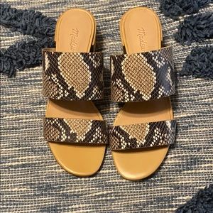 Snakeskin (fake) printed wedges from madewell